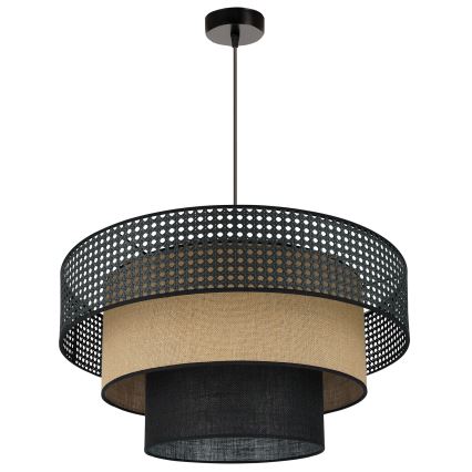 Brilagi - Lustra ar auklu DAKOTA LUNETA 1xE27/15W/230V d. 60 cm melna/bēša