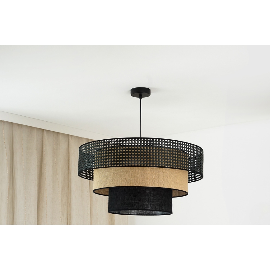 Brilagi - Lustra ar auklu DAKOTA LUNETA 1xE27/15W/230V d. 60 cm melna/bēša