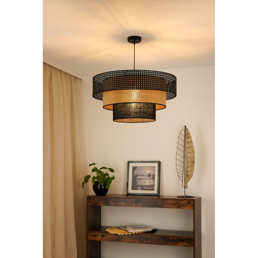 Brilagi - Lustra ar auklu DAKOTA LUNETA 1xE27/15W/230V d. 60 cm melna/bēša