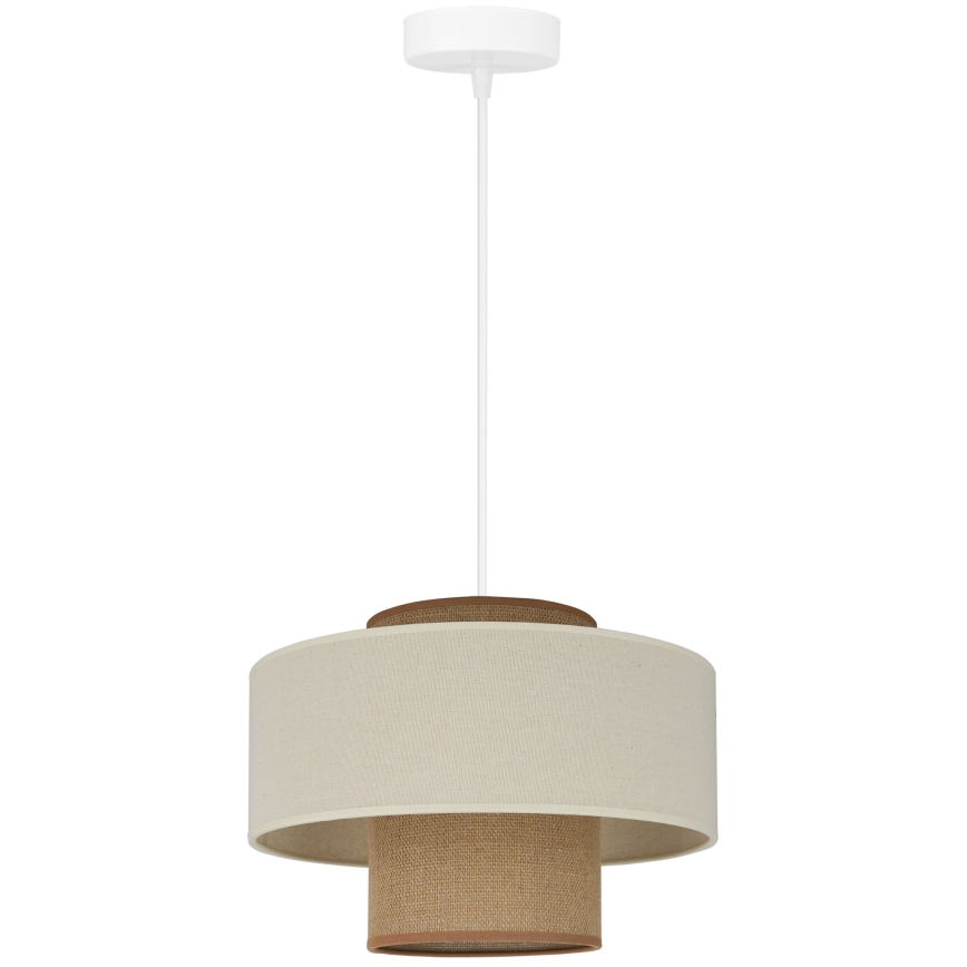 Brilagi - Lustra ar auklu DALLAS 1xE27/15W/230V d. 30 cm brūna/krēmkrāsa/balta