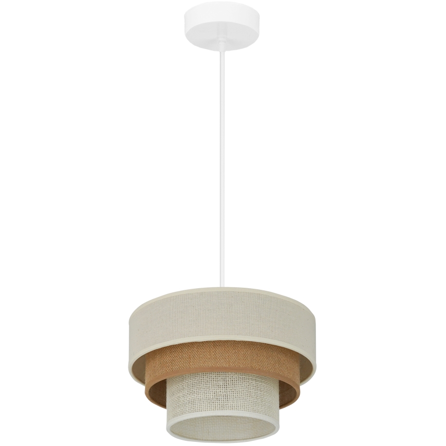 Brilagi - Lustra ar auklu DENVER LUNETA 1xE27/15W/230V d. 25 cm bēša/brūna/krēmkrāsa