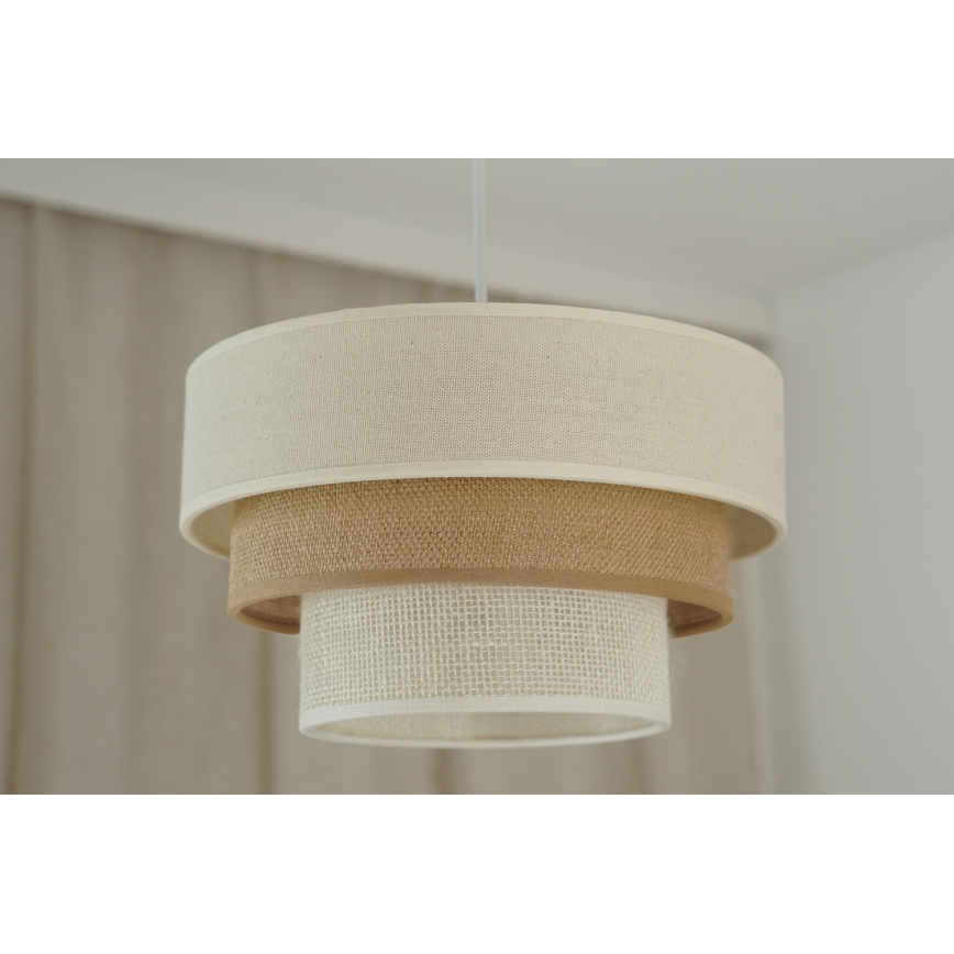 Brilagi - Lustra ar auklu DENVER LUNETA 1xE27/15W/230V d. 25 cm bēša/brūna/krēmkrāsa