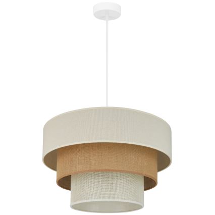 Brilagi - Lustra ar auklu DENVER LUNETA 1xE27/15W/230V d. 45 cm bēša/brūna/krēmkrāsa