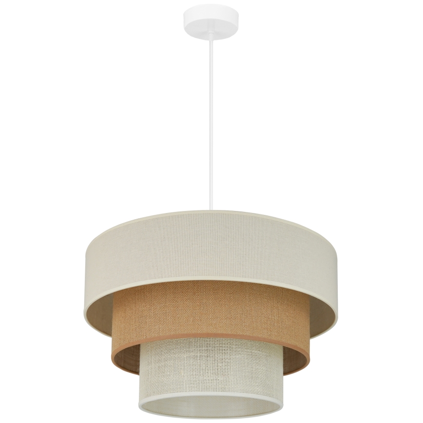 Brilagi - Lustra ar auklu DENVER LUNETA 1xE27/15W/230V d. 45 cm bēša/brūna/krēmkrāsa