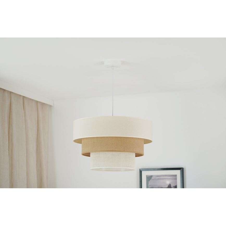 Brilagi - Lustra ar auklu DENVER LUNETA 1xE27/15W/230V d. 45 cm bēša/brūna/krēmkrāsa
