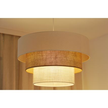 Brilagi - Lustra ar auklu DENVER LUNETA 1xE27/15W/230V d. 45 cm bēša/brūna/krēmkrāsa