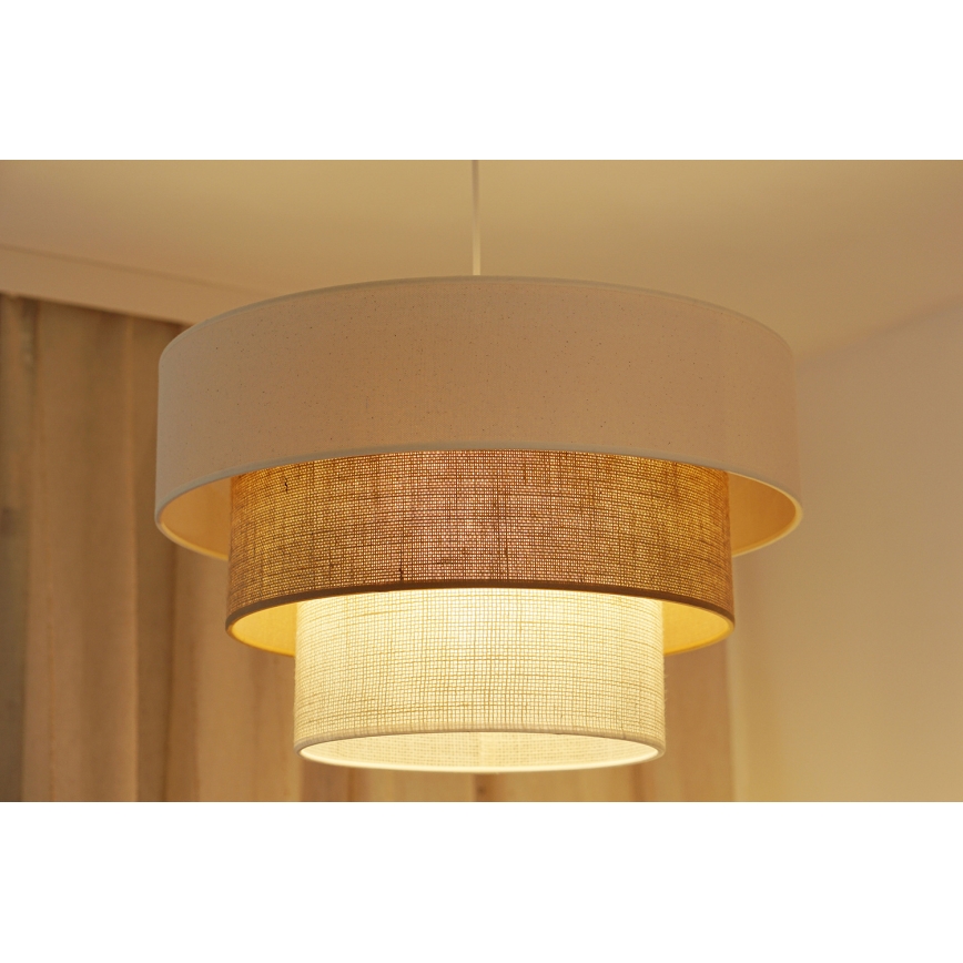 Brilagi - Lustra ar auklu DENVER LUNETA 1xE27/15W/230V d. 45 cm bēša/brūna/krēmkrāsa