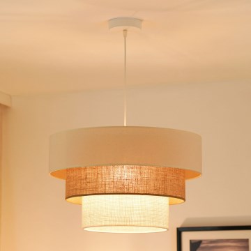 Brilagi - Lustra ar auklu DENVER LUNETA 1xE27/15W/230V d. 45 cm bēša/brūna/krēmkrāsa