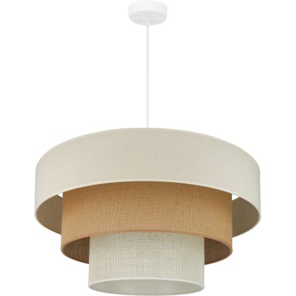 Brilagi - Lustra ar auklu DENVER LUNETA 1xE27/15W/230V d. 60 cm bēša/brūna/krēmkrāsa