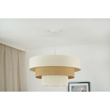 Brilagi - Lustra ar auklu DENVER LUNETA 1xE27/15W/230V d. 60 cm bēša/brūna/krēmkrāsa