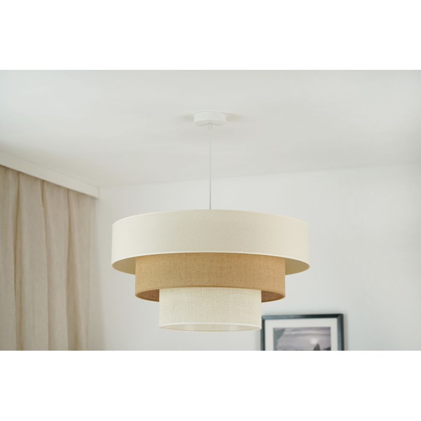 Brilagi - Lustra ar auklu DENVER LUNETA 1xE27/15W/230V d. 60 cm bēša/brūna/krēmkrāsa