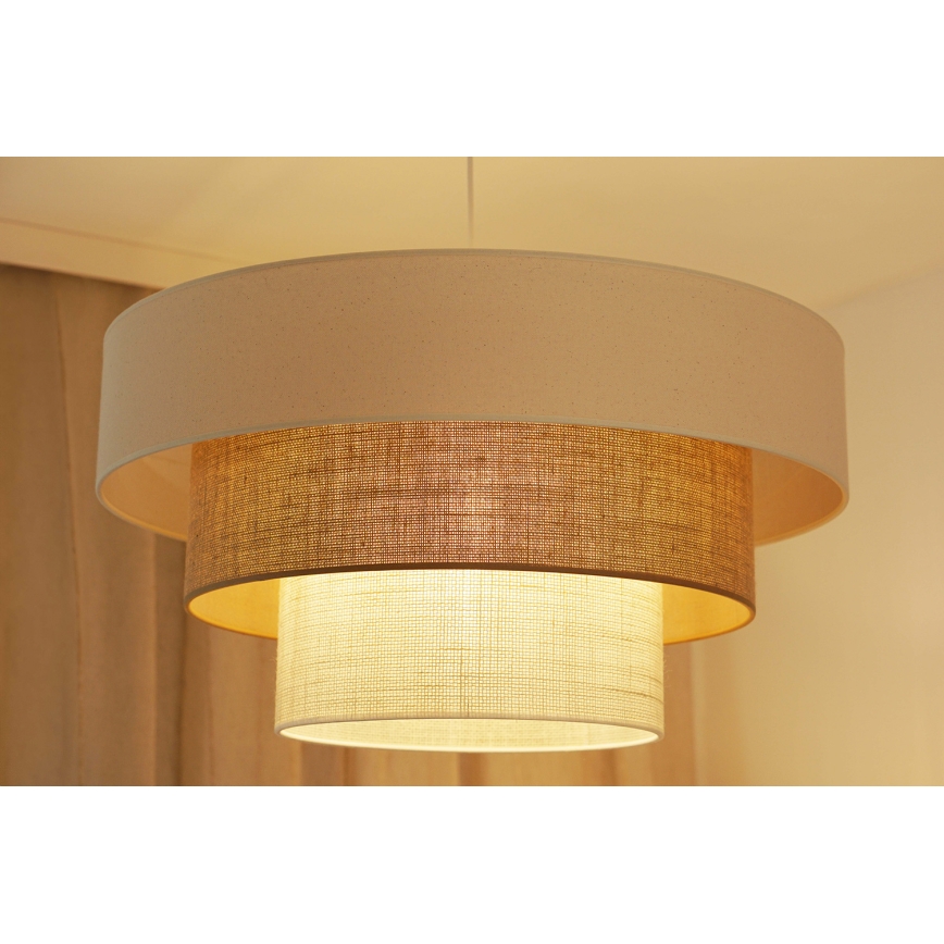 Brilagi - Lustra ar auklu DENVER LUNETA 1xE27/15W/230V d. 60 cm bēša/brūna/krēmkrāsa