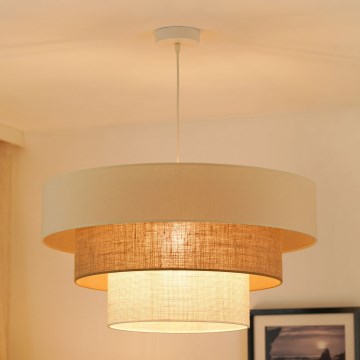 Brilagi - Lustra ar auklu DENVER LUNETA 1xE27/15W/230V d. 60 cm bēša/brūna/krēmkrāsa