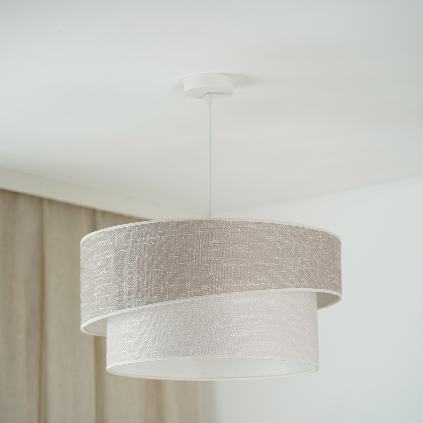 Brilagi - Lustra ar auklu DOVER SHINE 1xE27/15W/230V d. 50 cm pelēka/krēmkrāsa