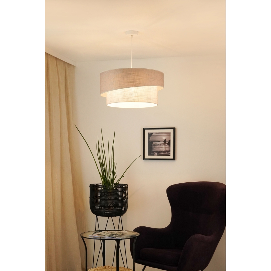 Brilagi - Lustra ar auklu DOVER SHINE 1xE27/15W/230V d. 50 cm pelēka/krēmkrāsa