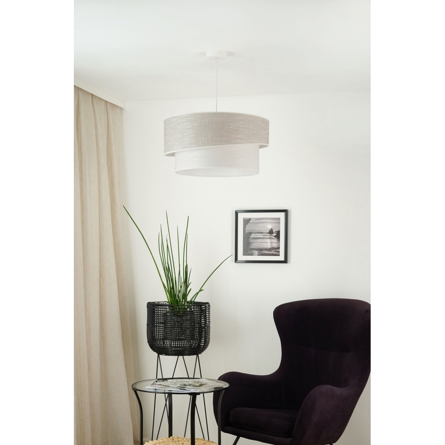Brilagi - Lustra ar auklu DOVER SHINE 1xE27/15W/230V d. 50 cm pelēka/krēmkrāsa