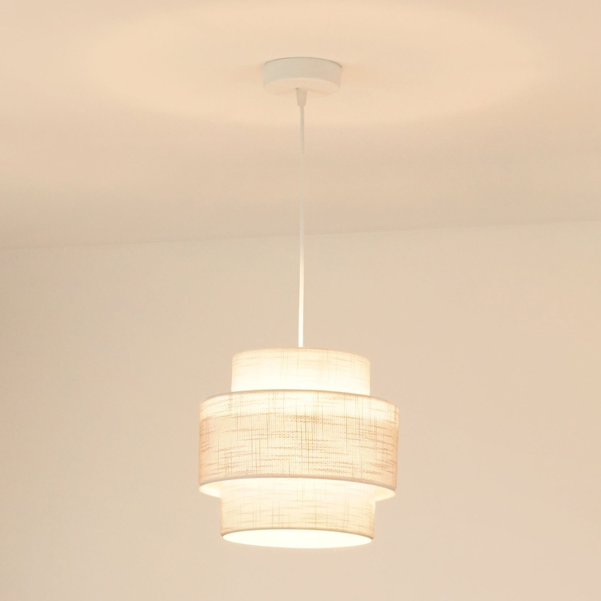 Brilagi - Lustra ar auklu DOVER SPACE 1xE27/15W/230V d. 25 cm pelēka/krēmkrāsa