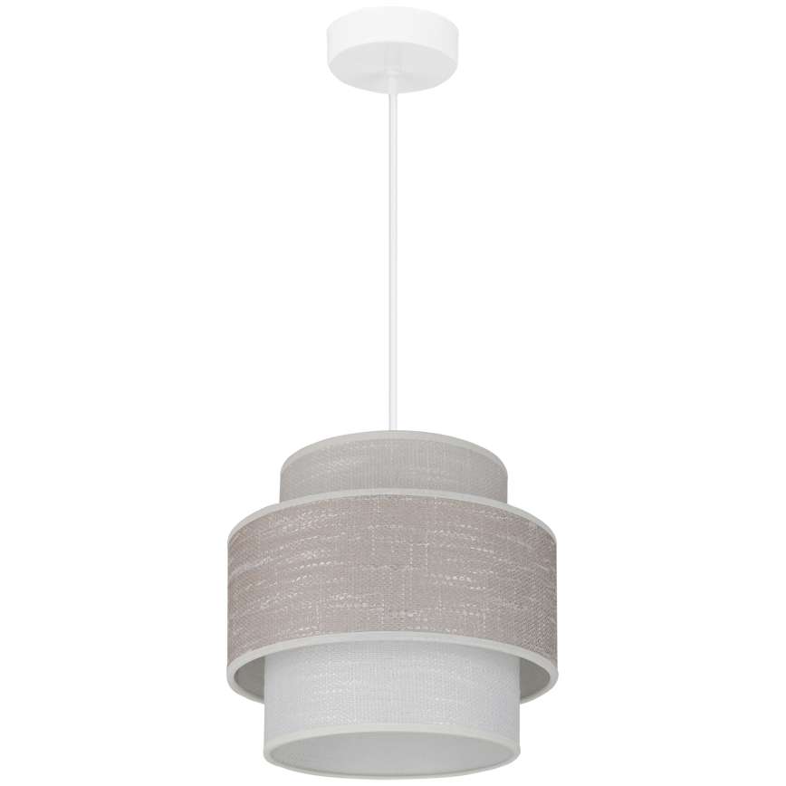 Brilagi - Lustra ar auklu DOVER SPACE 1xE27/15W/230V d. 25 cm pelēka/krēmkrāsa
