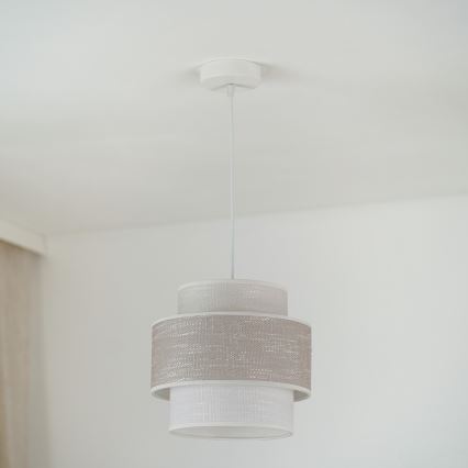 Brilagi - Lustra ar auklu DOVER SPACE 1xE27/15W/230V d. 25 cm pelēka/krēmkrāsa