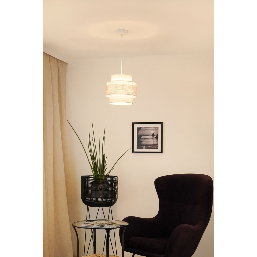 Brilagi - Lustra ar auklu DOVER SPACE 1xE27/15W/230V d. 25 cm pelēka/krēmkrāsa