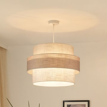 Brilagi - Lustra ar auklu DOVER SPACE 1xE27/15W/230V d. 50 cm pelēka/krēmkrāsa