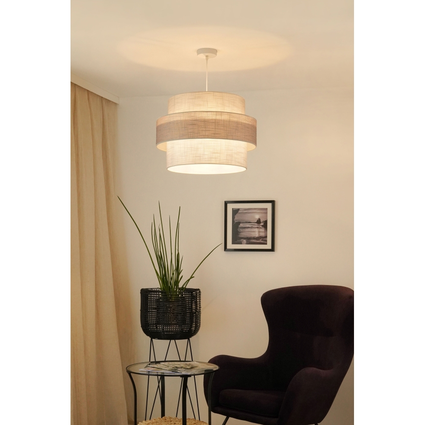 Brilagi - Lustra ar auklu DOVER SPACE 1xE27/15W/230V d. 50 cm pelēka/krēmkrāsa