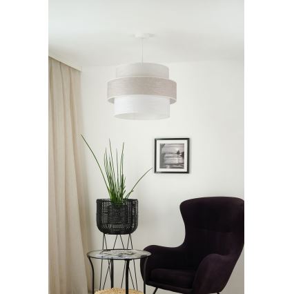 Brilagi - Lustra ar auklu DOVER SPACE 1xE27/15W/230V d. 50 cm pelēka/krēmkrāsa