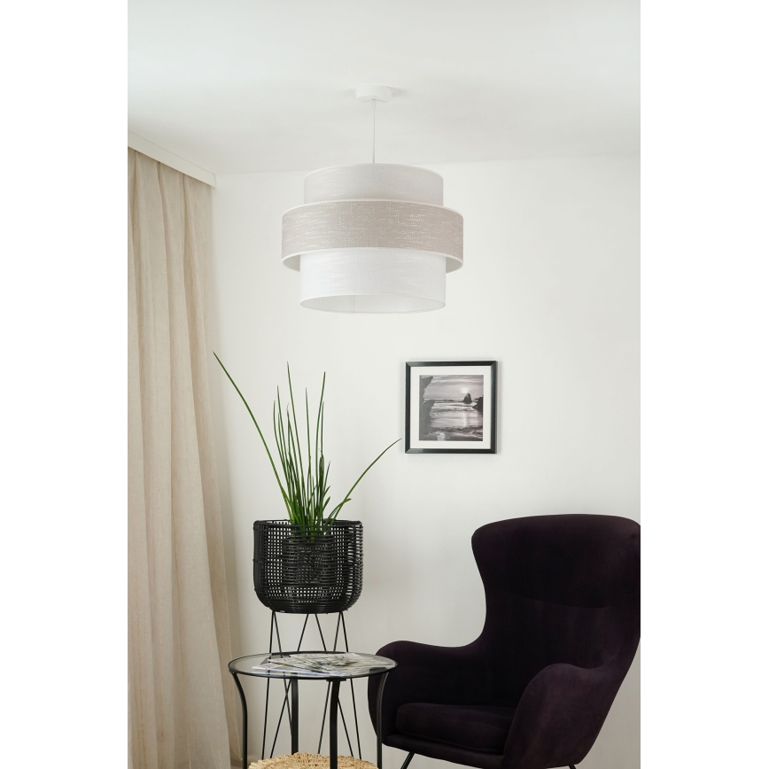 Brilagi - Lustra ar auklu DOVER SPACE 1xE27/15W/230V d. 50 cm pelēka/krēmkrāsa
