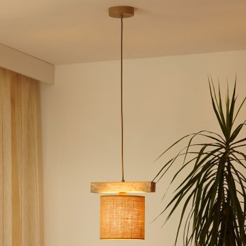 Brilagi - Lustra ar auklu FOREST 1xE27/15W/230V priede/brūna