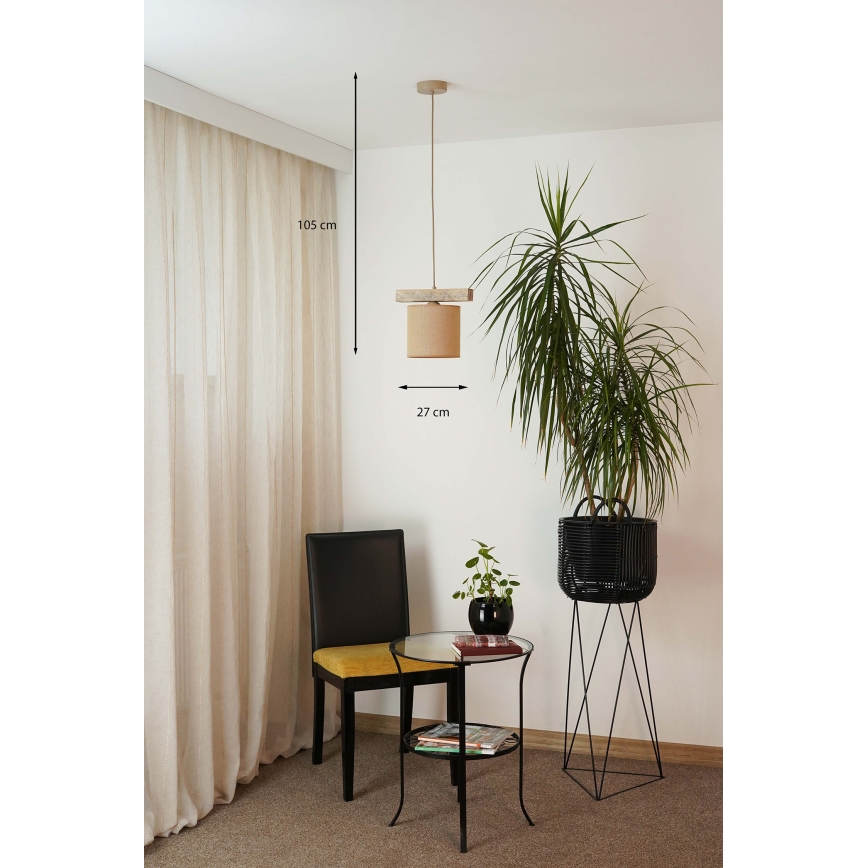 Brilagi - Lustra ar auklu FOREST 1xE27/15W/230V priede/brūna