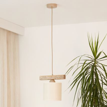 Brilagi - Lustra ar auklu FOREST 1xE27/15W/230V priede/brūna/krēmkrāsa