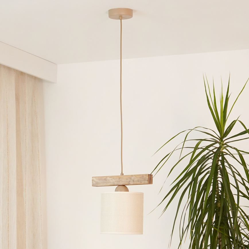 Brilagi - Lustra ar auklu FOREST 1xE27/15W/230V priede/brūna/krēmkrāsa