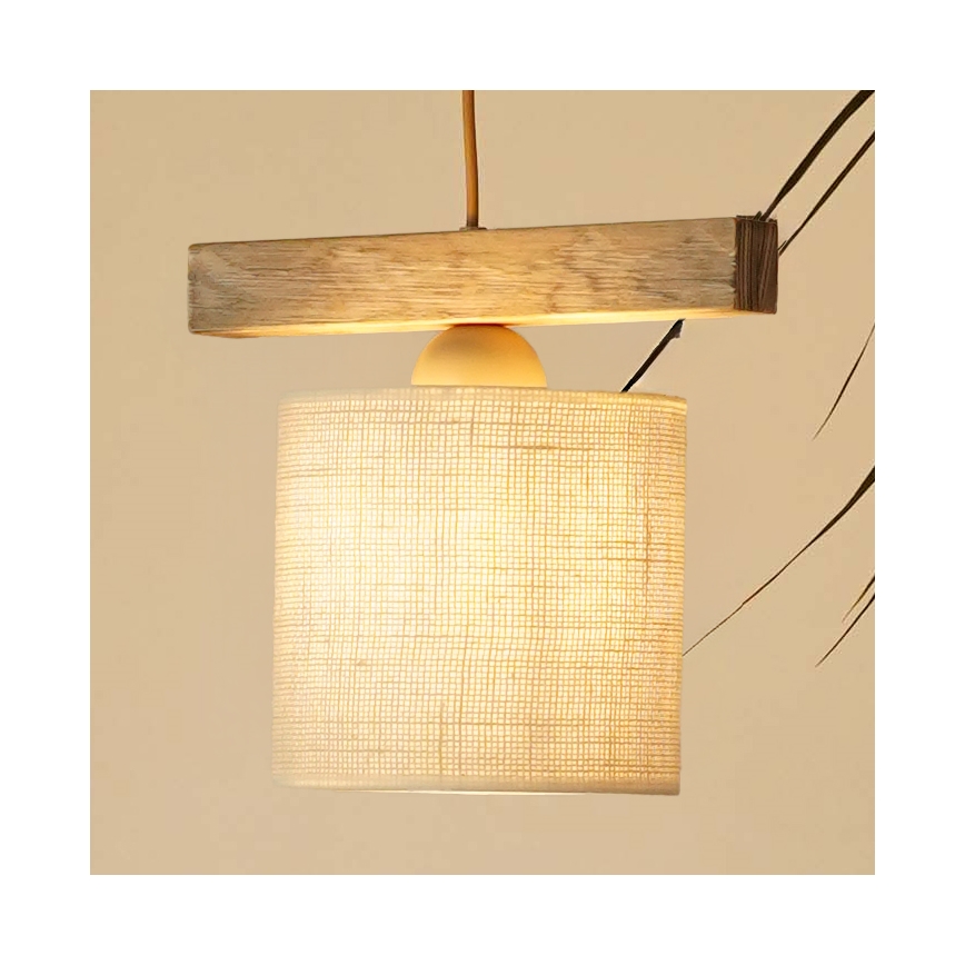 Brilagi - Lustra ar auklu FOREST 1xE27/15W/230V priede/brūna/krēmkrāsa