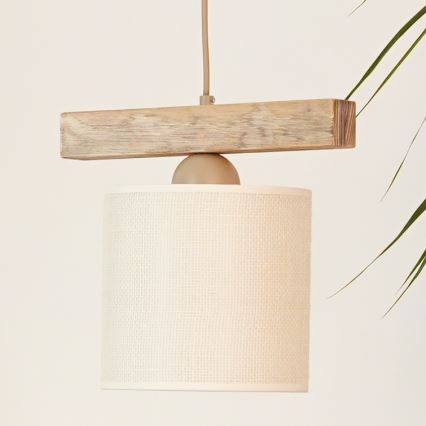 Brilagi - Lustra ar auklu FOREST 1xE27/15W/230V priede/brūna/krēmkrāsa