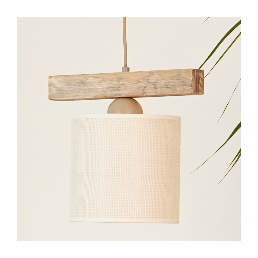 Brilagi - Lustra ar auklu FOREST 1xE27/15W/230V priede/brūna/krēmkrāsa