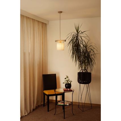Brilagi - Lustra ar auklu FOREST 1xE27/15W/230V priede/brūna/krēmkrāsa