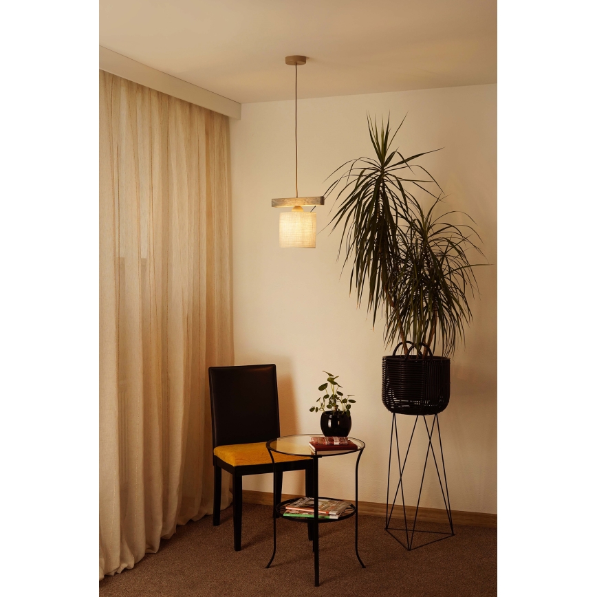 Brilagi - Lustra ar auklu FOREST 1xE27/15W/230V priede/brūna/krēmkrāsa
