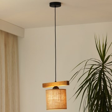 Brilagi - Lustra ar auklu FOREST 1xE27/15W/230V priede/brūna/melna