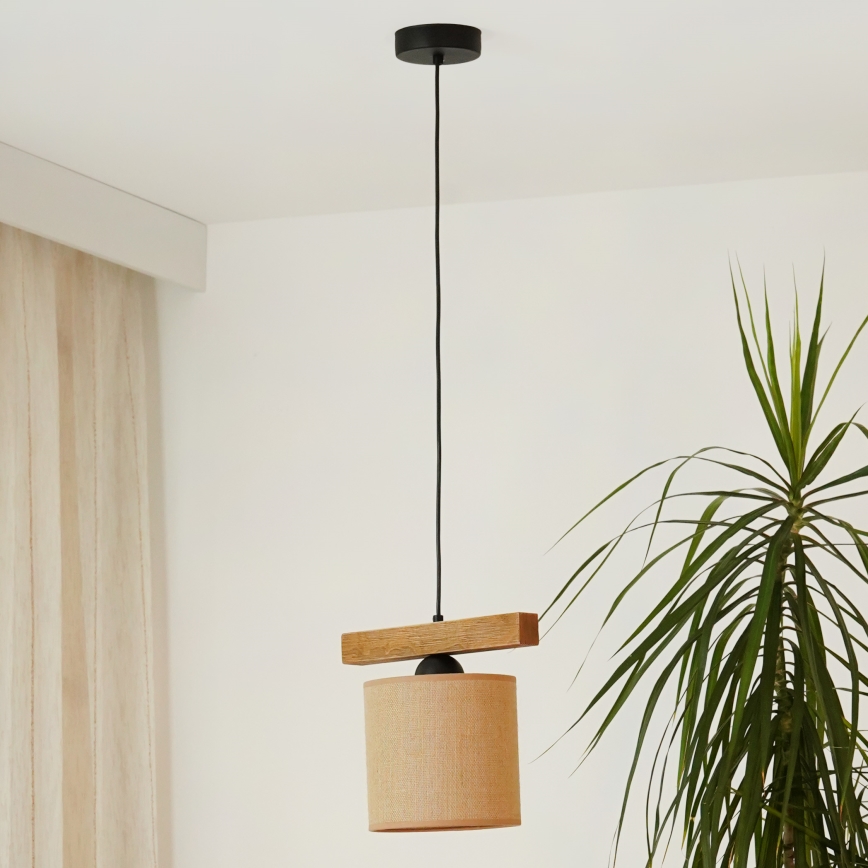 Brilagi - Lustra ar auklu FOREST 1xE27/15W/230V priede/brūna/melna