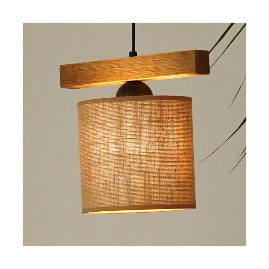 Brilagi - Lustra ar auklu FOREST 1xE27/15W/230V priede/brūna/melna