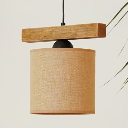 Brilagi - Lustra ar auklu FOREST 1xE27/15W/230V priede/brūna/melna