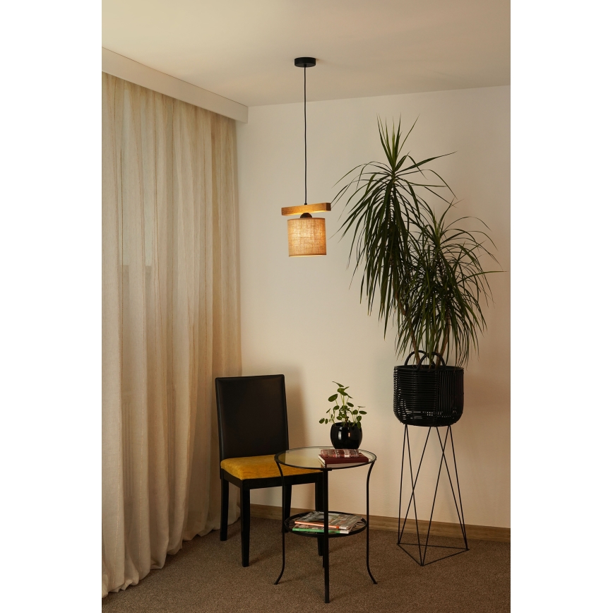 Brilagi - Lustra ar auklu FOREST 1xE27/15W/230V priede/brūna/melna