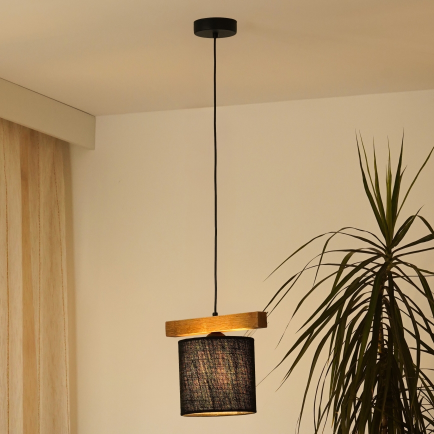 Brilagi - Lustra ar auklu FOREST 1xE27/15W/230V priede/melna