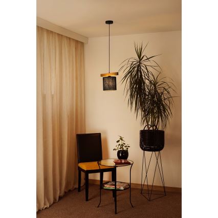 Brilagi - Lustra ar auklu FOREST 1xE27/15W/230V priede/melna