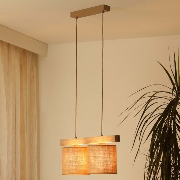 Brilagi - Lustra ar auklu FOREST 2xE27/15W/230V priede/brūna