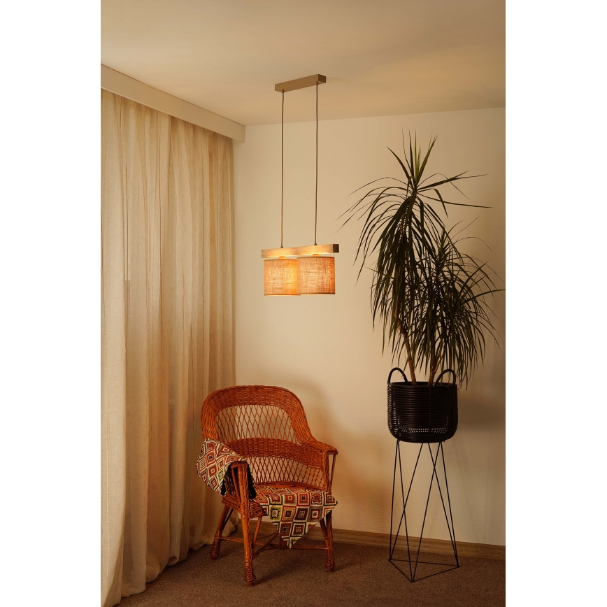 Brilagi - Lustra ar auklu FOREST 2xE27/15W/230V priede/brūna