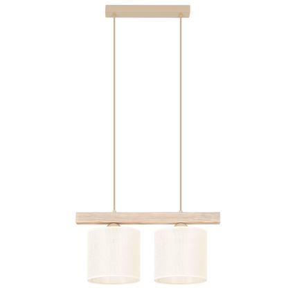 Brilagi - Lustra ar auklu FOREST 2xE27/15W/230V priede/brūna/krēmkrāsa