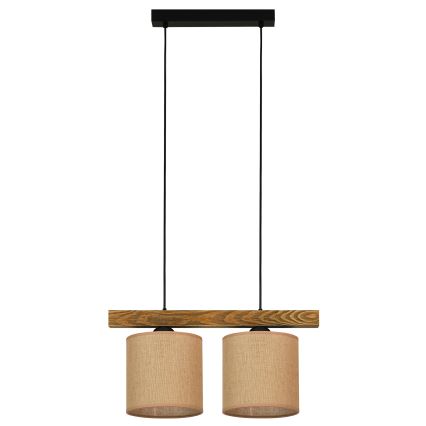 Brilagi - Lustra ar auklu FOREST 2xE27/15W/230V priede/brūna/melna