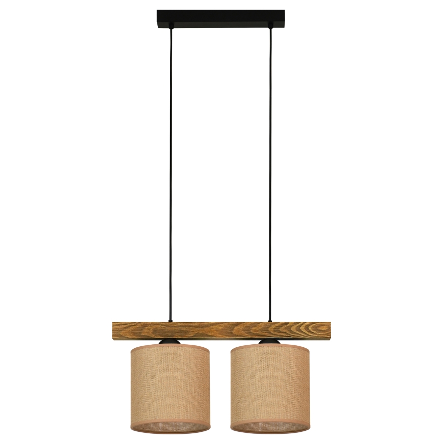 Brilagi - Lustra ar auklu FOREST 2xE27/15W/230V priede/brūna/melna