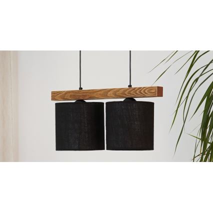 Brilagi - Lustra ar auklu FOREST 2xE27/15W/230V priede/melna